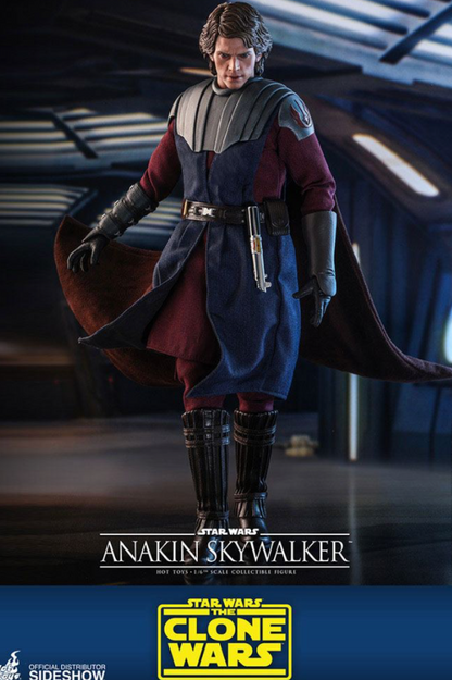 Figura Hot Toys Anakin Skywalker The Clone Wars escala 1/6 con traje Jedi.