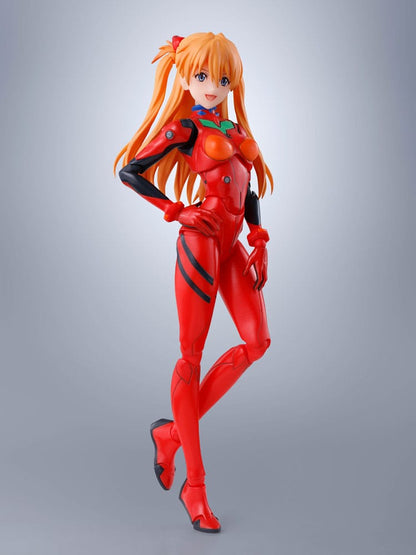 Figura articulada de Asuka Evangelion con pose dinámica lateral