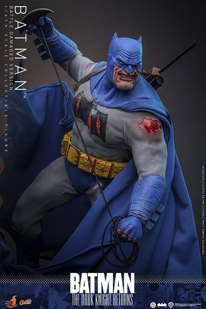 Detalle rostro Batman Battle Damaged Hot Toys Comic Masterpiece
