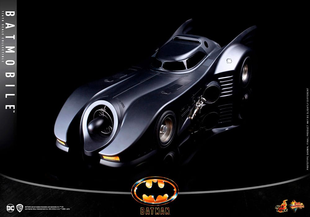 Batmóvil detallado con interior iluminado – Hot Toys Batman 1989 escala 1/6