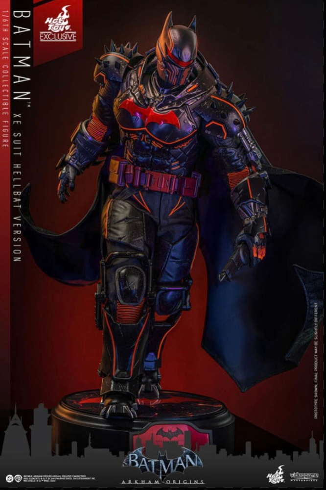 Batman XE Suit Hellbat Version figura 1/6 Hot Toys vista frontal detallada