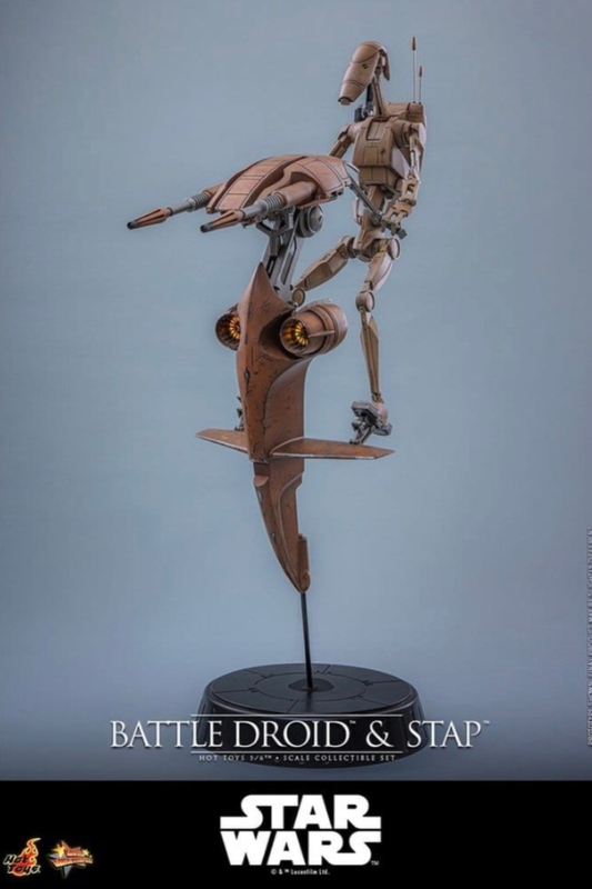 Figura Battle Droid and STAP Movie Masterpiece Hot Toys Star Wars 1/6 32 cm frontal