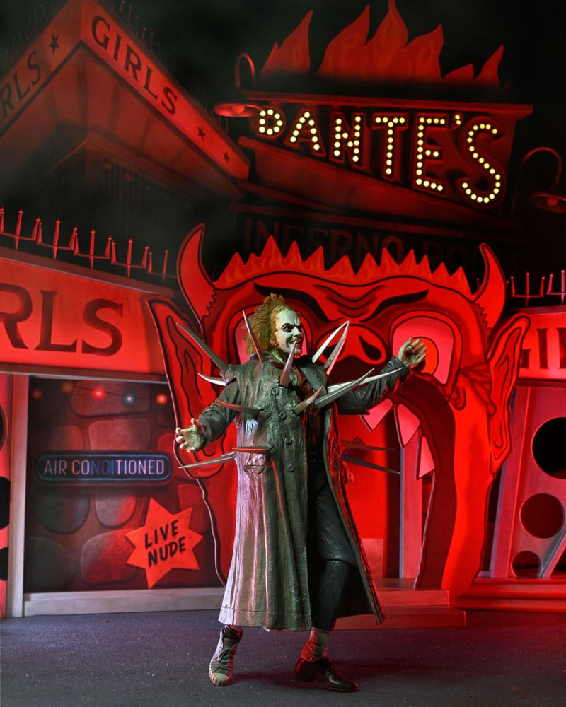 Diorama Beetlejuice Inferno Room NECA con luz LED y accesorios intercambiables
