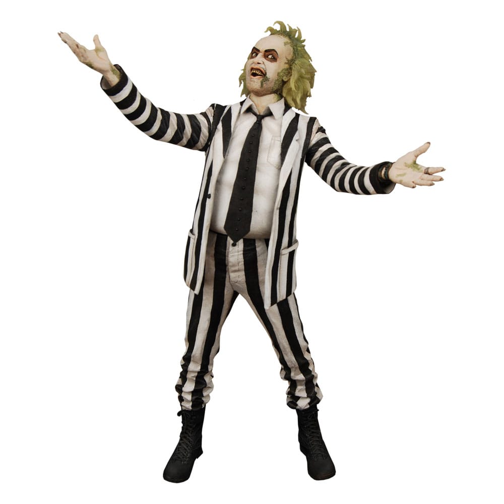 Beetlejuice NECA escala 1/4 con articulaciones y accesorios – versión 1988.
