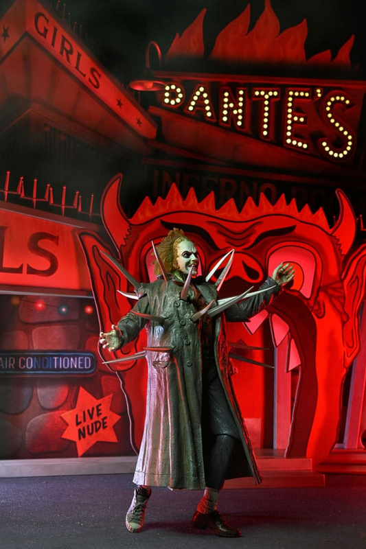 Diorama Beetlejuice Inferno Room Deluxe Set con figura articulada y luz LED de NECA