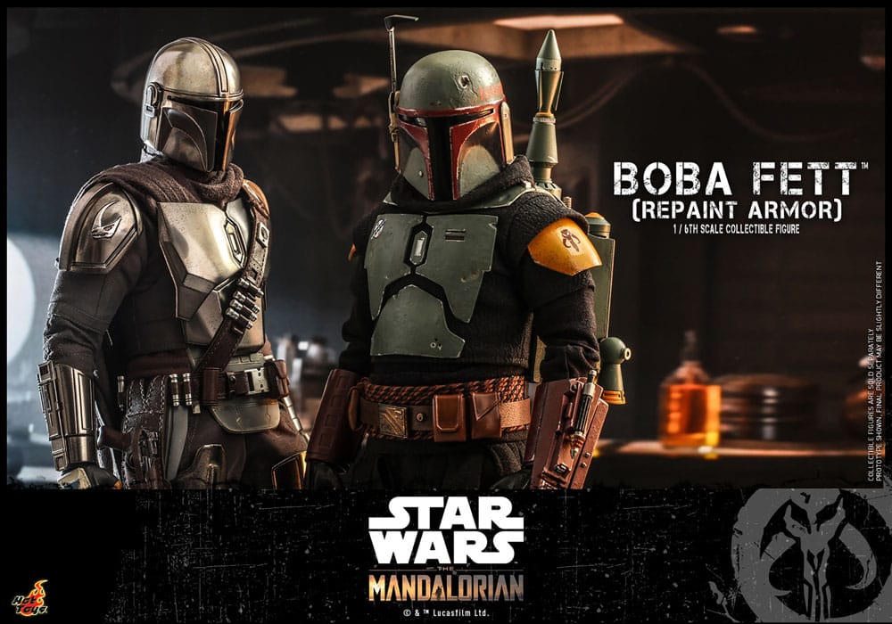 Detalle de las armas y accesorios incluidos con la figura de Boba Fett Repaint.