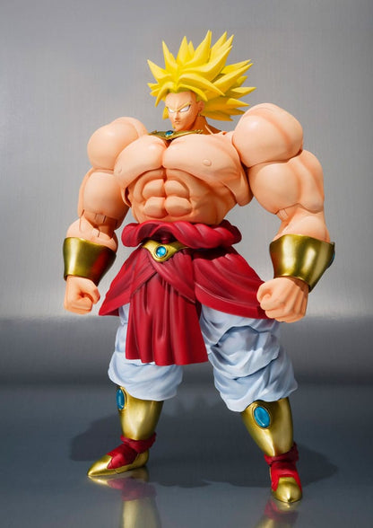 Figura Broly con manos intercambiables y placa conmemorativa 40 años Dragon Ball.