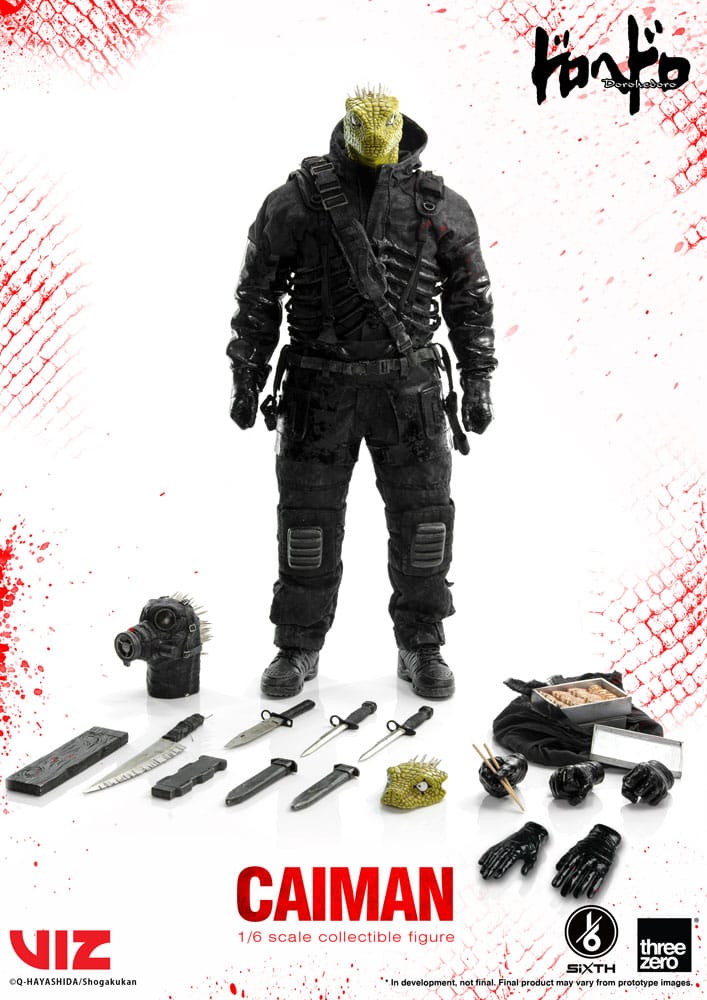 Figura articulada de Caiman de 36 cm de la línea FigZero basada en el manga Dorohedoro.