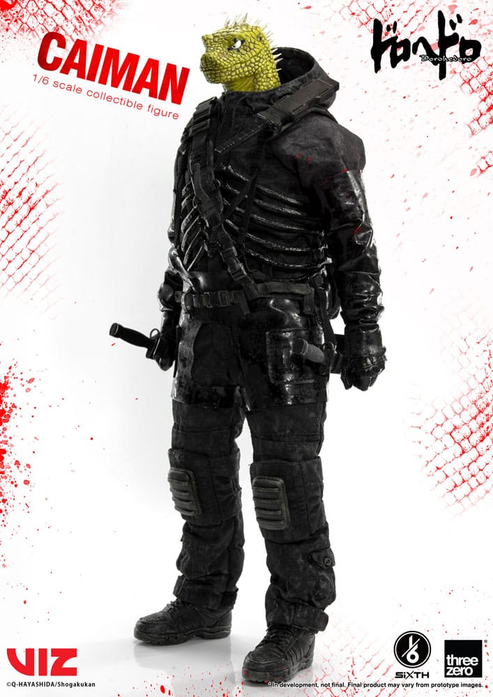 Figura 1/6 de Caiman con máscara de gas, ropa real y accesorios tácticos.