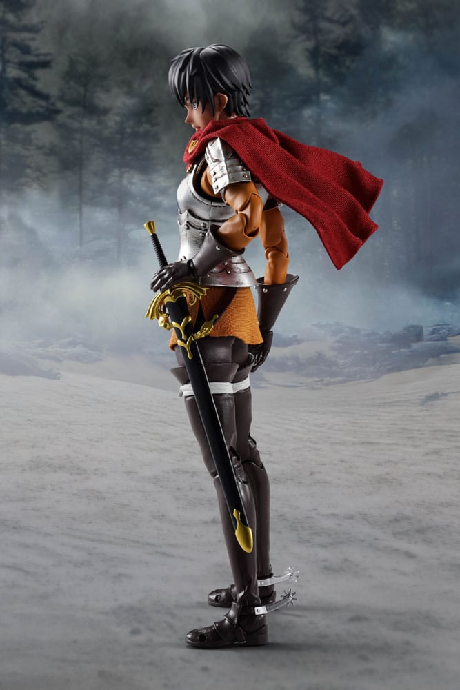 Figura articulada de Casca con pose de acción, capa en movimiento