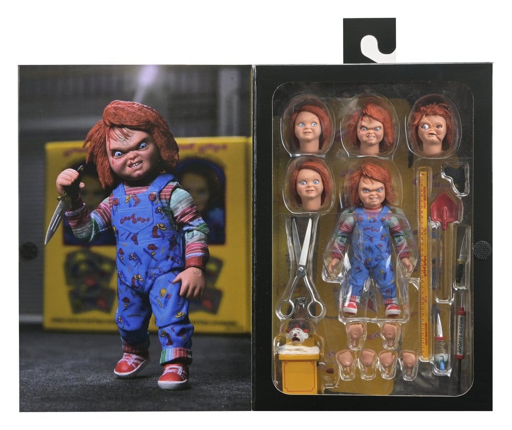 Figura Chucky NECA con cabezas intercambiables y accesorios Child's Play 2