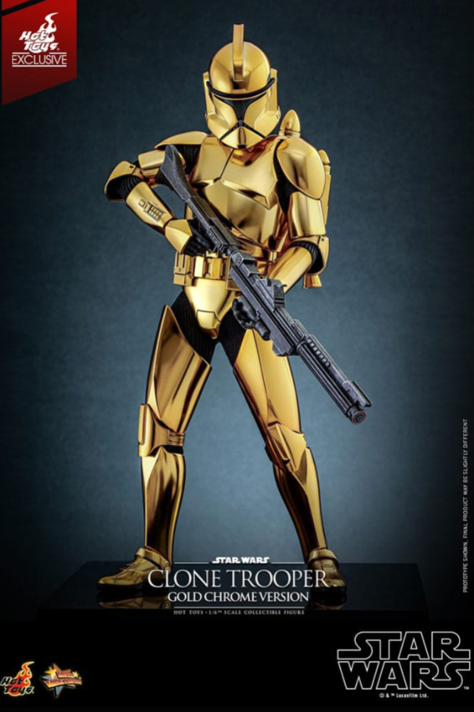 Figura Hot Toys 1/6 Star Wars Clone Trooper Gold Chrome Version Exclusive Edition