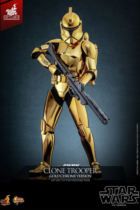 Figura Hot Toys 1/6 Star Wars Clone Trooper Gold Chrome Version Exclusive Edition