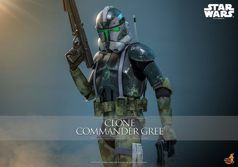 Detalles de la armadura camuflada del Clone Commander Gree Hot Toys