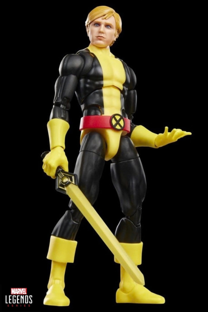 Figura Cypher The Uncanny X-Men Marvel Legends de Hasbro de 15 cm, con traje negro y amarillo y espada tecno-orgánica.