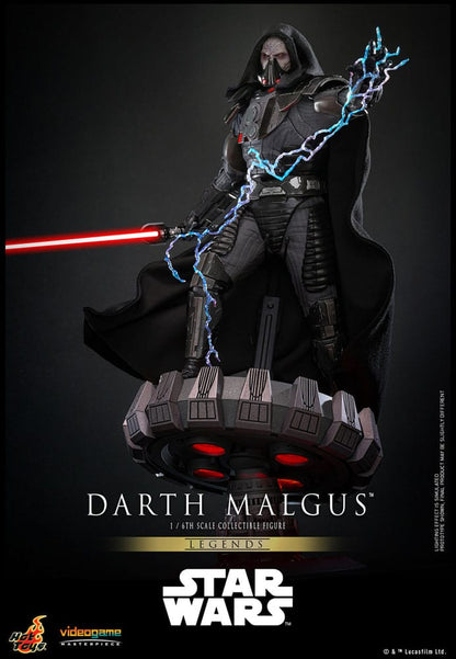 Cabezas intercambiables de Darth Malgus con respirador y expresión de combate.