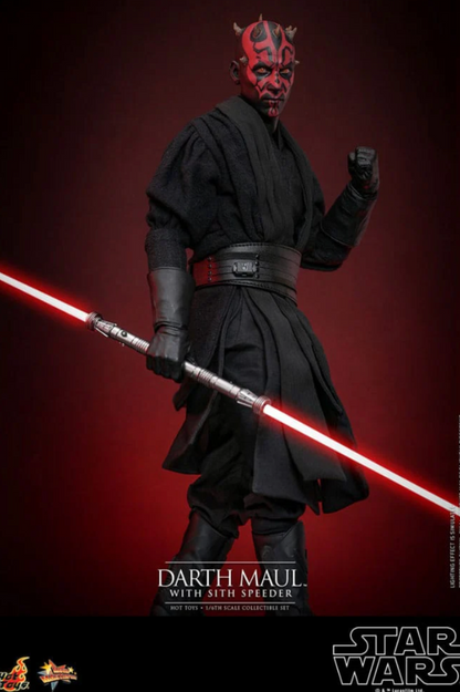 Figura Darth Maul con sable láser y Speeder – Hot Toys Star Wars Episode I