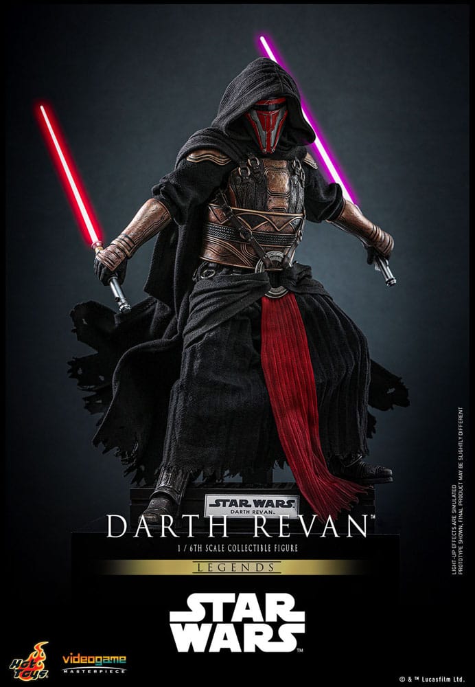 Detalle de armadura metálica cobre de Darth Revan Hot Toys Star Wars Legends
