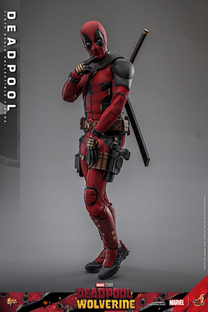 Figura Deadpool Hot Toys 1/6 con accesorios - Deadpool & Wolverine Movie - Marvel
