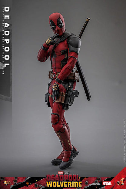 Figura Deadpool Hot Toys 1/6 con accesorios - Deadpool & Wolverine Movie - Marvel

