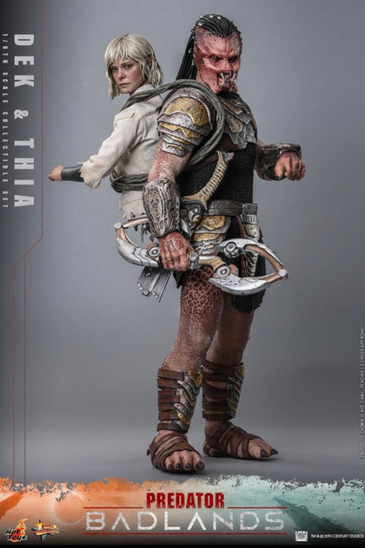 Figuras Dek y Thia Hot Toys Predator Badlands escala 1/6 vista frontal