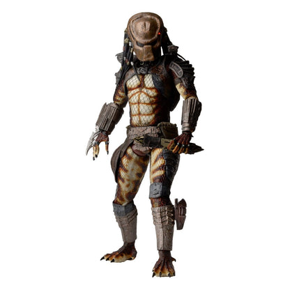 Figura NECA Predator 2 con detalles de armas y armadura.