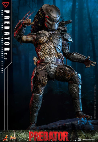 Figura Hot Toys Depredador 2.0 escala 1/6 con base y cráneo