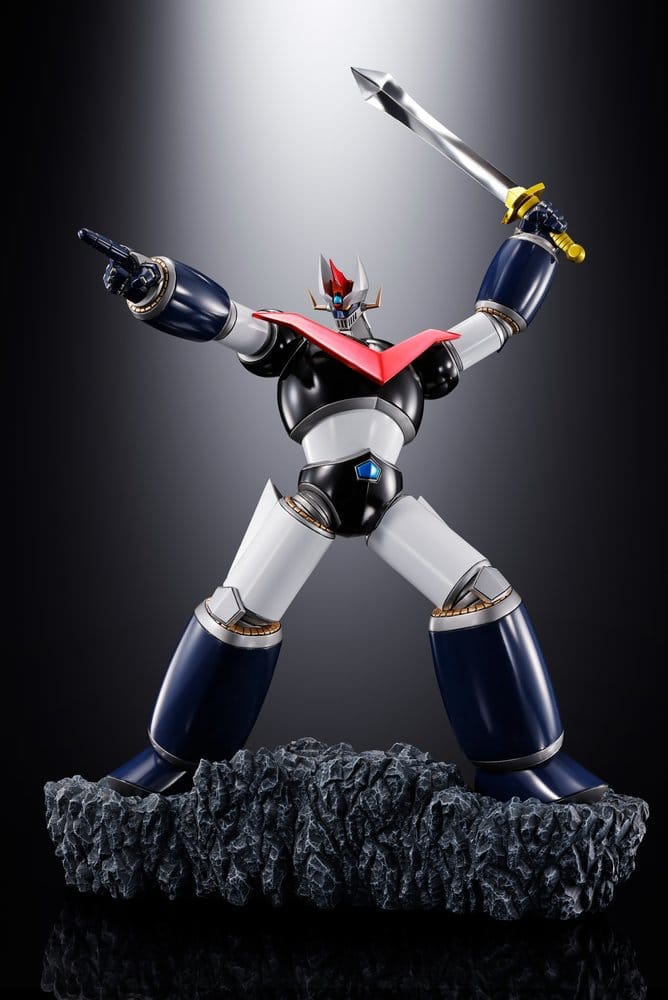 Estatua Double Mazinger Metallic Touch Figuarts ZERO con base escénica de Mazinger