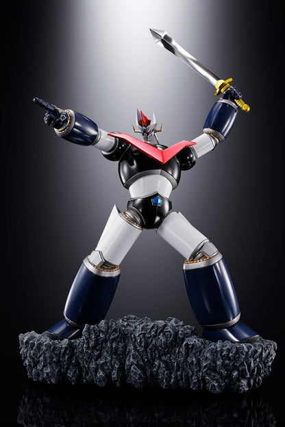Estatua Double Mazinger Metallic Touch Figuarts ZERO con base escénica de Mazinger
