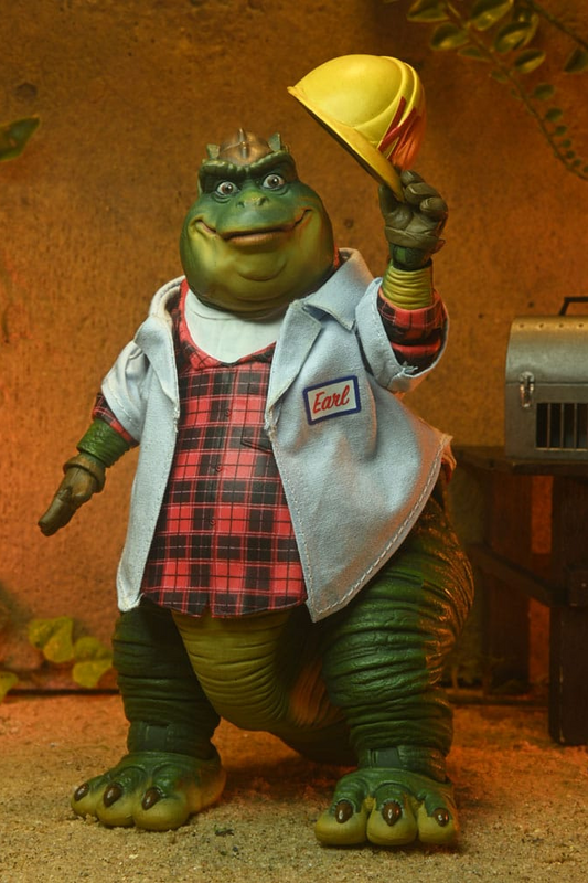 Figura articulada Earl Sinclair con casco y camisa de cuadros, escala 1/10.