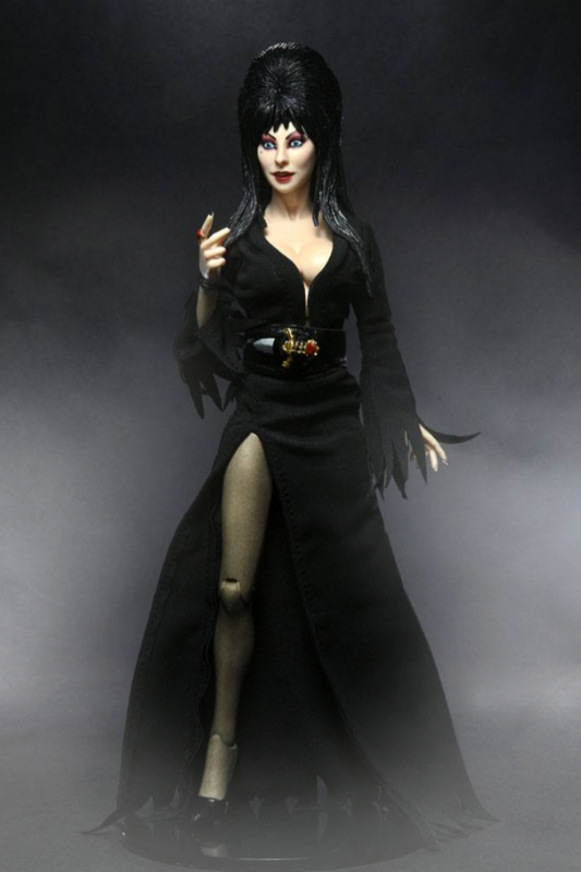 Figura Elvira Mistress of the Dark NECA 20 cm con ropa de tela.