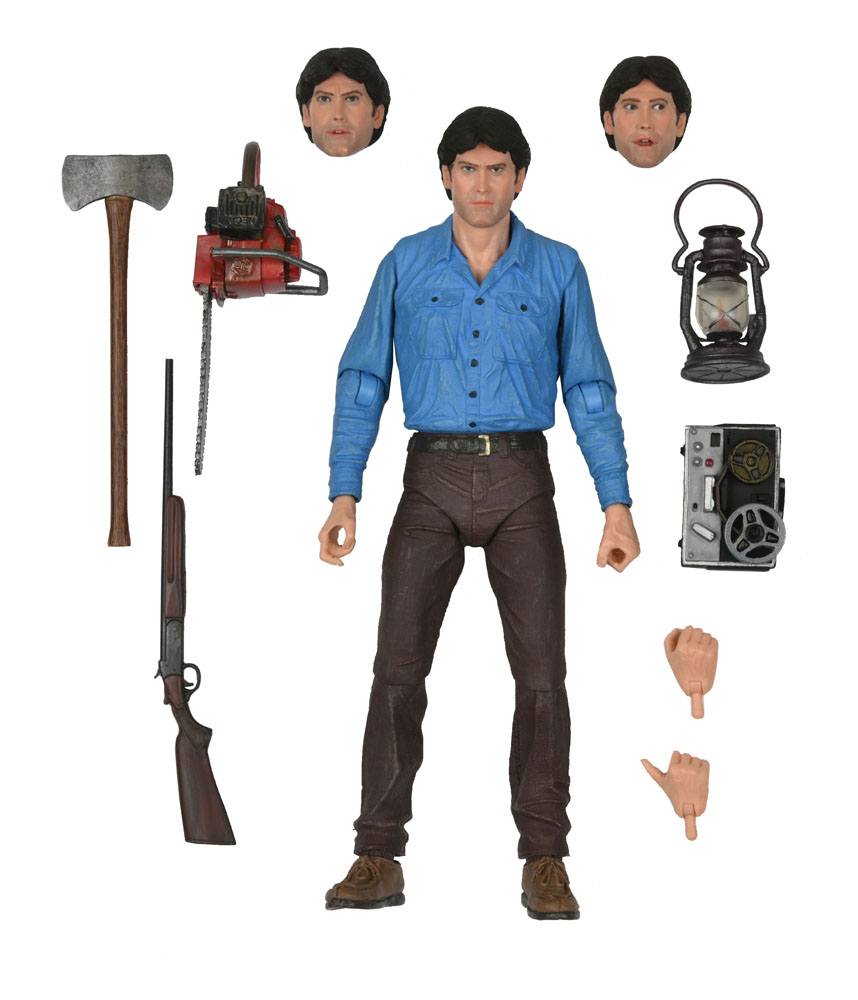 Figura articulada Ash NECA Ultimate 18 cm en caja con ventana.