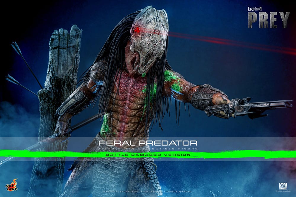 Feral Predator Battle Damaged Version Hot Toys con accesorios