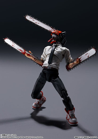Figura articulada Chainsaw Man de 15 cm con motosierras detalladas.