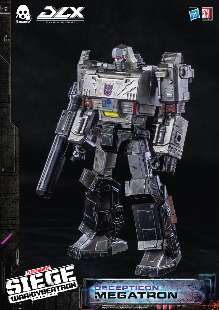 Vista frontal figura Megatron 25 cm articulada de Threezero.
