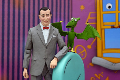 Figura articulada Ultimate de Pee-wee Herman de NECA con Pterri y accesorios para coleccionistas.