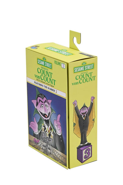 Caja de arte y figura de El Conde Draco – colección Sesame Street
