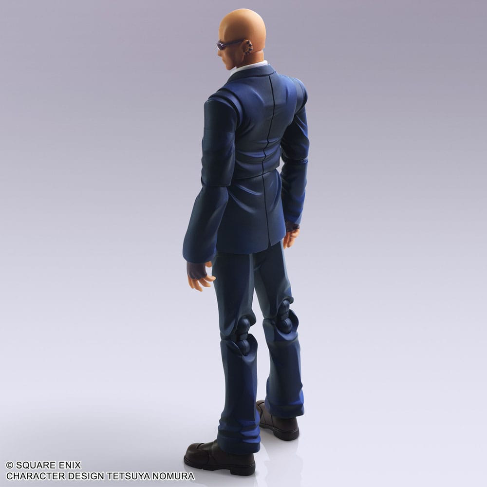 Figura articulada Rude Final Fantasy VII con accesorios y detalles del traje.