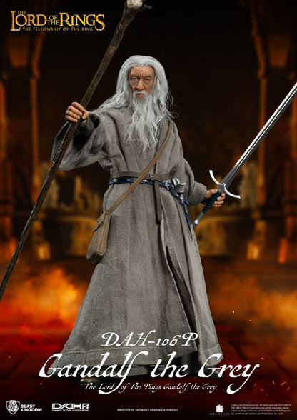 Vestimenta completa de Gandalf el Gris con capa y botas de tela – escala 1/9