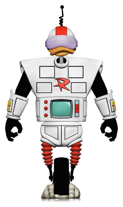 Detalle frontal de la figura Gizmoduck NECA con acabado mecánico y diseño fiel a la serie