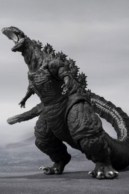 Figura Godzilla (2016) The Fourth Orthochromatic Version S.H. MonsterArts de 18 cm con acabado monocromático y alto nivel de detalle