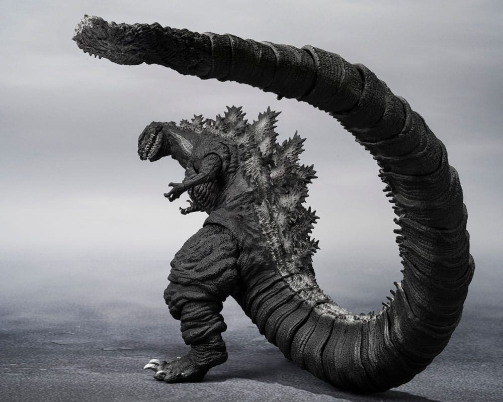 Presentación de la figura Godzilla (2016) Orthochromatic Version S.H. MonsterArts en su caja original de Tamashii Nations