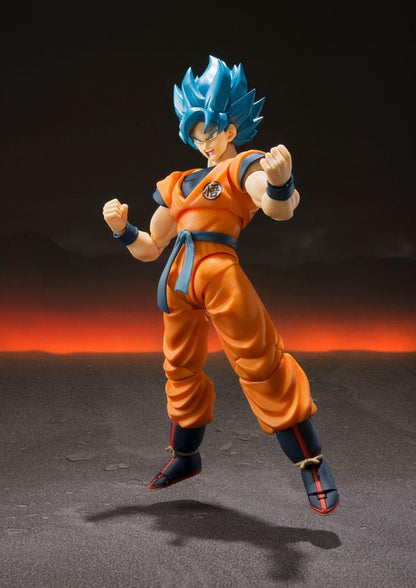Figura articulada Goku Super Saiyan Blue con efectos de energía Tamashii Nations