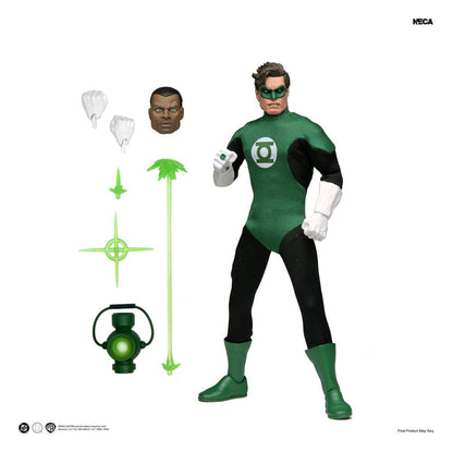 Figura Green Lantern Clothed DC Comics NECA con cabeza intercambiable y efectos de energía