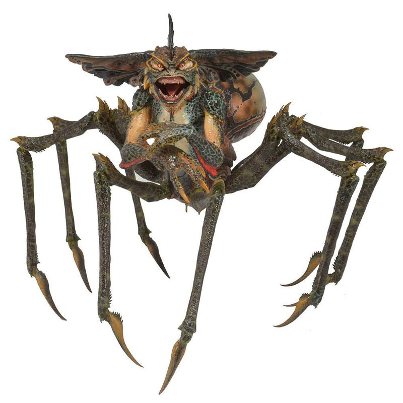 Detalle frontal de la figura Spider Gremlin articulada de 25 cm, NECA.