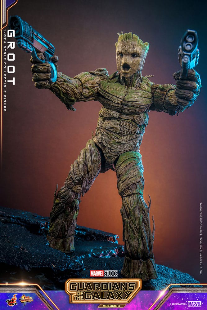 Detalle del cuerpo y texturas de Groot Hot Toys escala 1/6