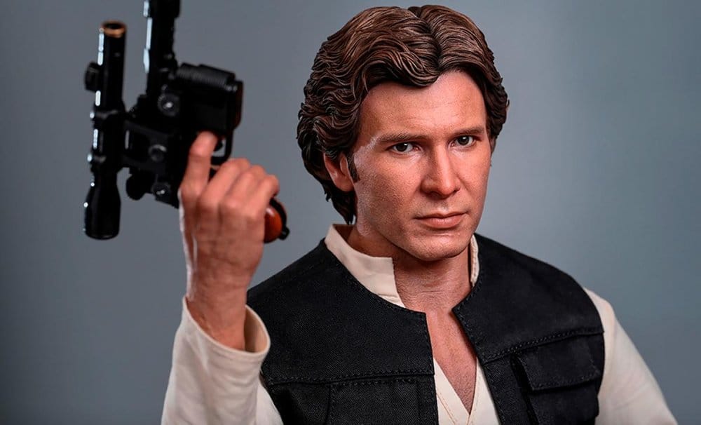 Detalle bláster Han Solo figura 1/4 Hot Toys Star Wars