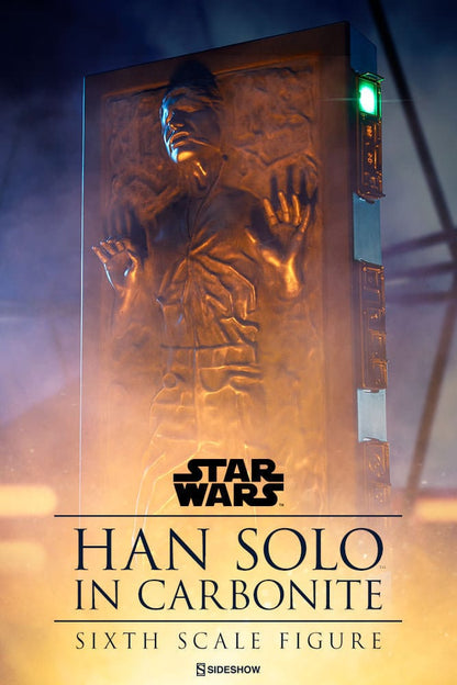 Figura de Han Solo en carbonita iluminada con base, escala 1/6.