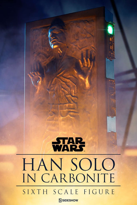 Figura de Han Solo en carbonita iluminada con base, escala 1/6.