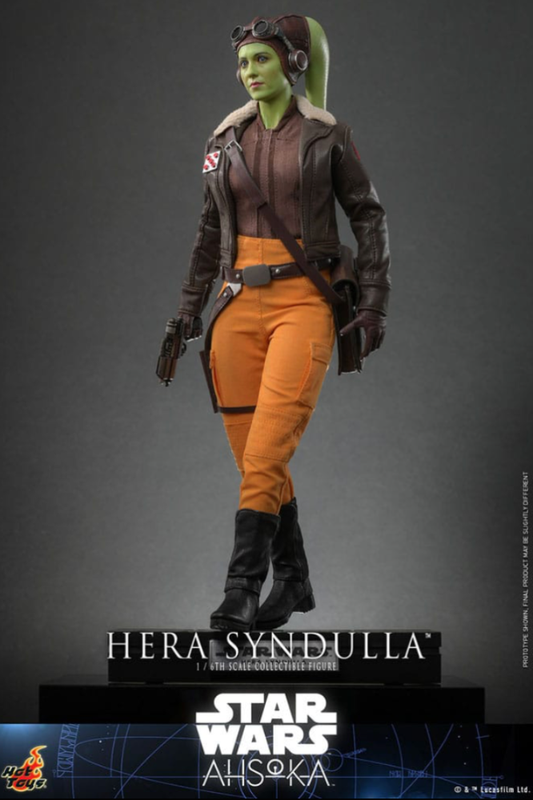 Figura Hera Syndulla Hot Toys Star Wars Ahsoka escala 1/6 con ropa de tela.